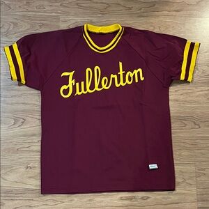 Fullerton Maroon and Yellow Jersey vintage 70’s high school baseball